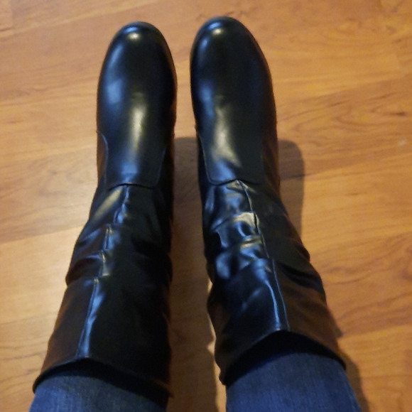 SOLD  Womens Retro wedge marshmellow pull-on calf boots - Picture 14 of 16